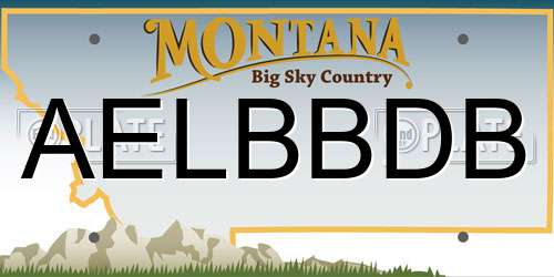AELBBDB Montana License Plate