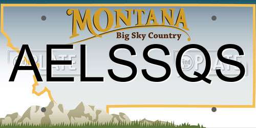 AELSSQS Montana License Plate