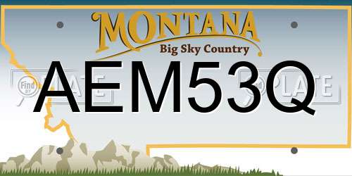 AEM53Q Montana License Plate