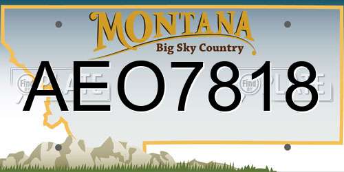 AEO7818 Montana License Plate