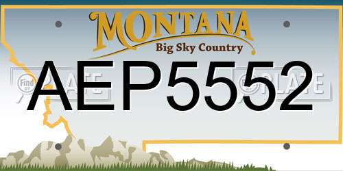 AEP5552 Montana License Plate