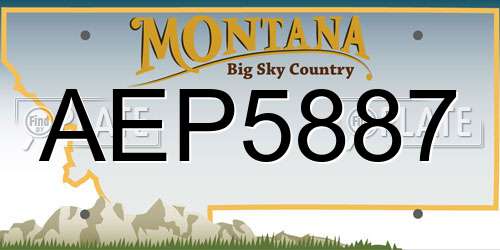 AEP5887 Montana License Plate