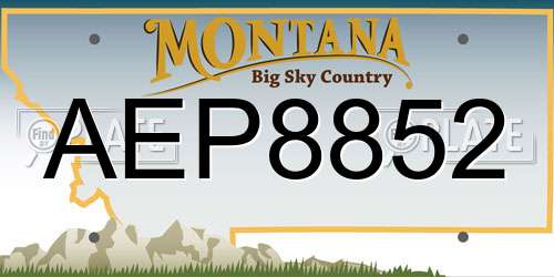 AEP8852 Montana License Plate
