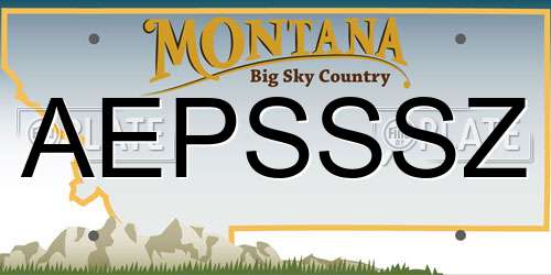 AEPSSSZ Montana License Plate