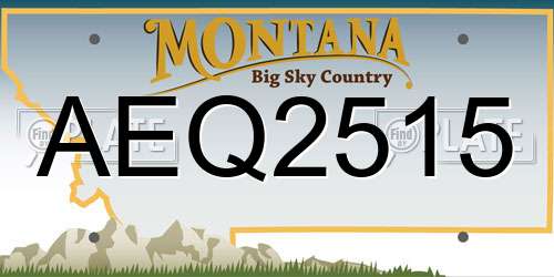 AEQ2515 Montana License Plate