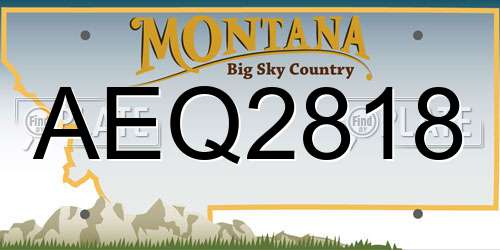 AEQ2818 Montana License Plate