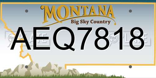 AEQ7818 Montana License Plate