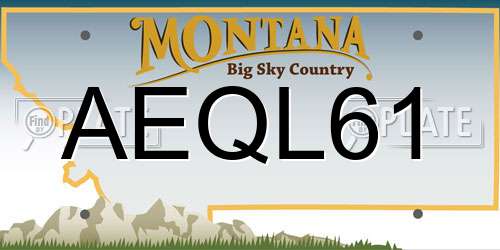 AEQL61 Montana License Plate