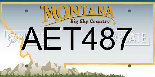 AET487 Montana License Plate