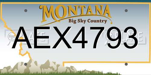 AEX4793 Montana License Plate