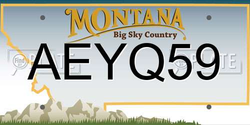 AEYQ59 Montana License Plate