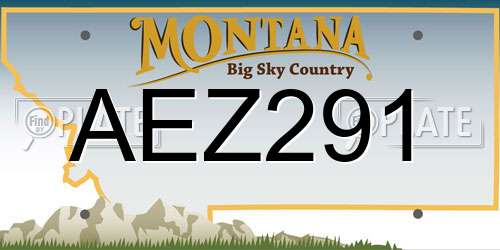 AEZ291 Montana License Plate