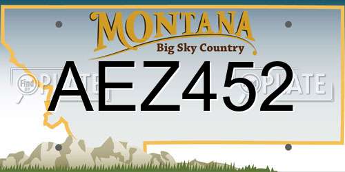 AEZ452 Montana License Plate