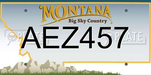 AEZ457 Montana License Plate