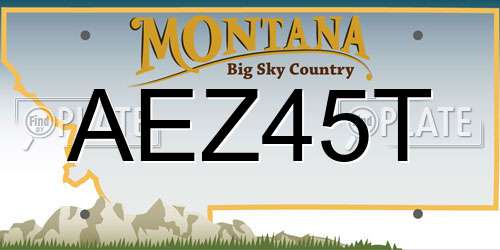 AEZ45T Montana License Plate