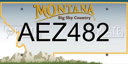 AEZ482 Montana License Plate