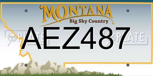 AEZ487 Montana License Plate