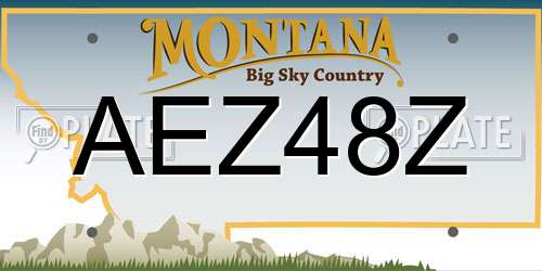 AEZ48Z Montana License Plate