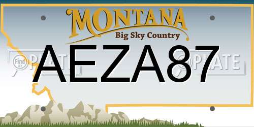 AEZA87 Montana License Plate