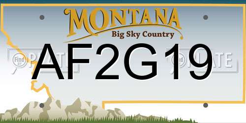 AF2G19 Montana License Plate
