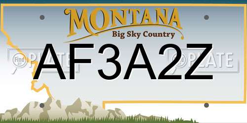 AF3A2Z Montana License Plate