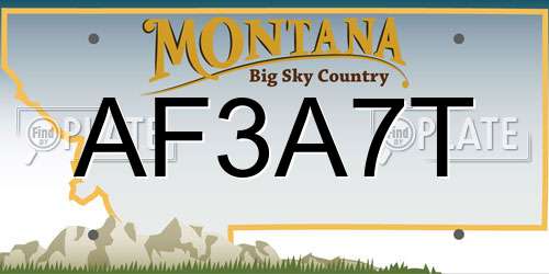 AF3A7T Montana License Plate