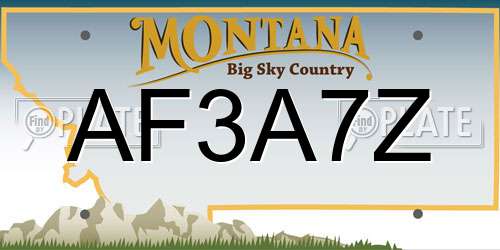 AF3A7Z Montana License Plate