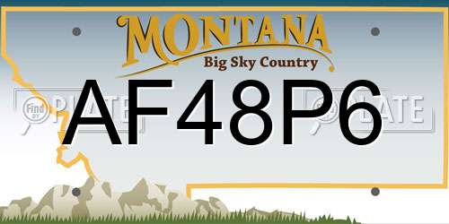 AF48P6 Montana License Plate