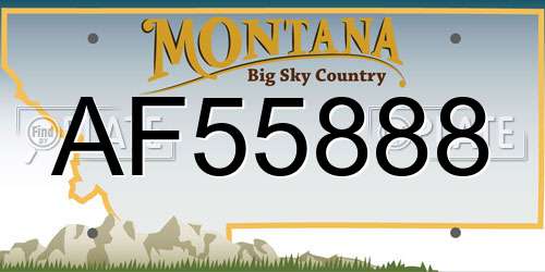 AF55888 Montana License Plate