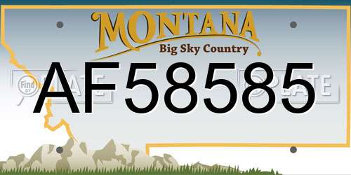 AF58585 Montana License Plate