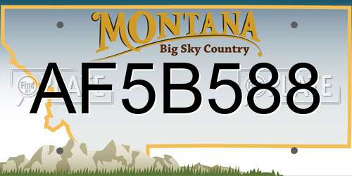 AF5B588 Montana License Plate