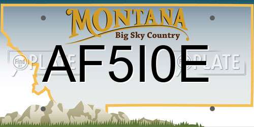 AF5I0E Montana License Plate