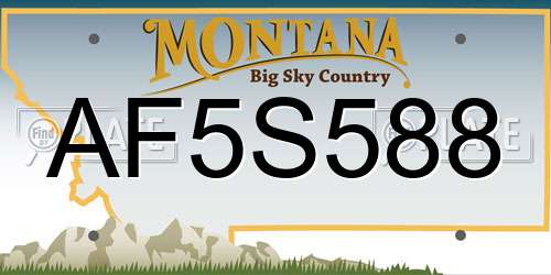 AF5S588 Montana License Plate