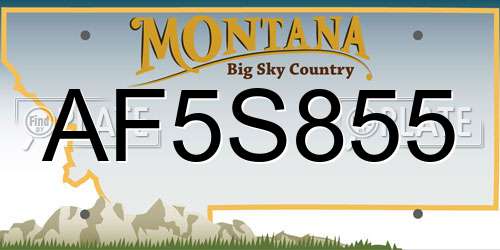 AF5S855 Montana License Plate