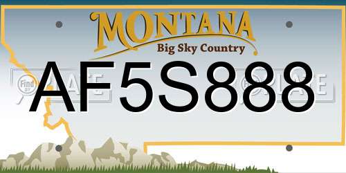 AF5S888 Montana License Plate