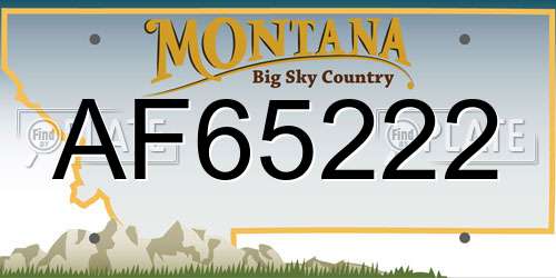 AF65222 Montana License Plate