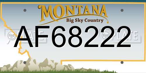AF68222 Montana License Plate