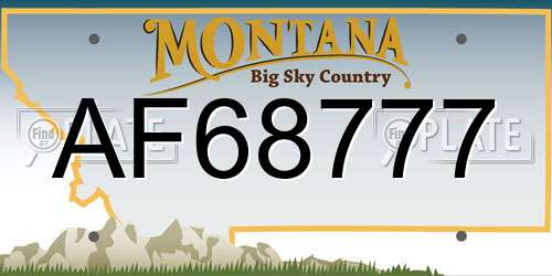 AF68777 Montana License Plate