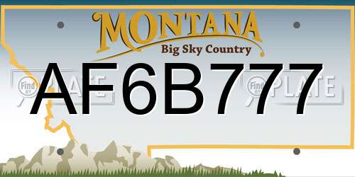 AF6B777 Montana License Plate