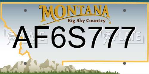 AF6S777 Montana License Plate