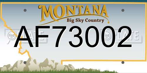 AF73002 Montana License Plate