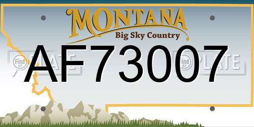 AF73007 Montana License Plate