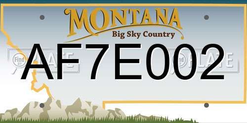 AF7E002 Montana License Plate