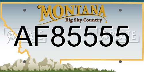 AF85555 Montana License Plate