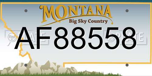 AF88558 Montana License Plate