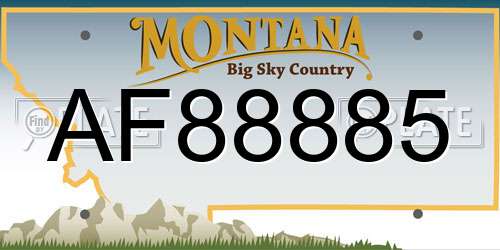 AF88885 Montana License Plate