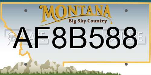 AF8B588 Montana License Plate