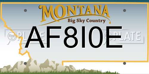 AF8I0E Montana License Plate