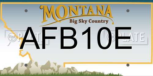 AFB10E Montana License Plate