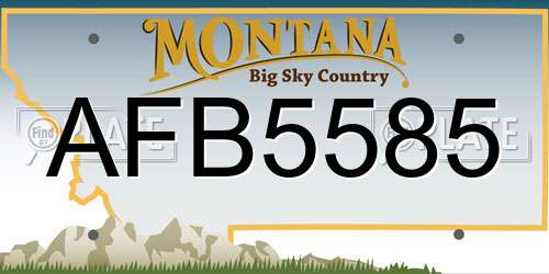AFB5585 Montana License Plate